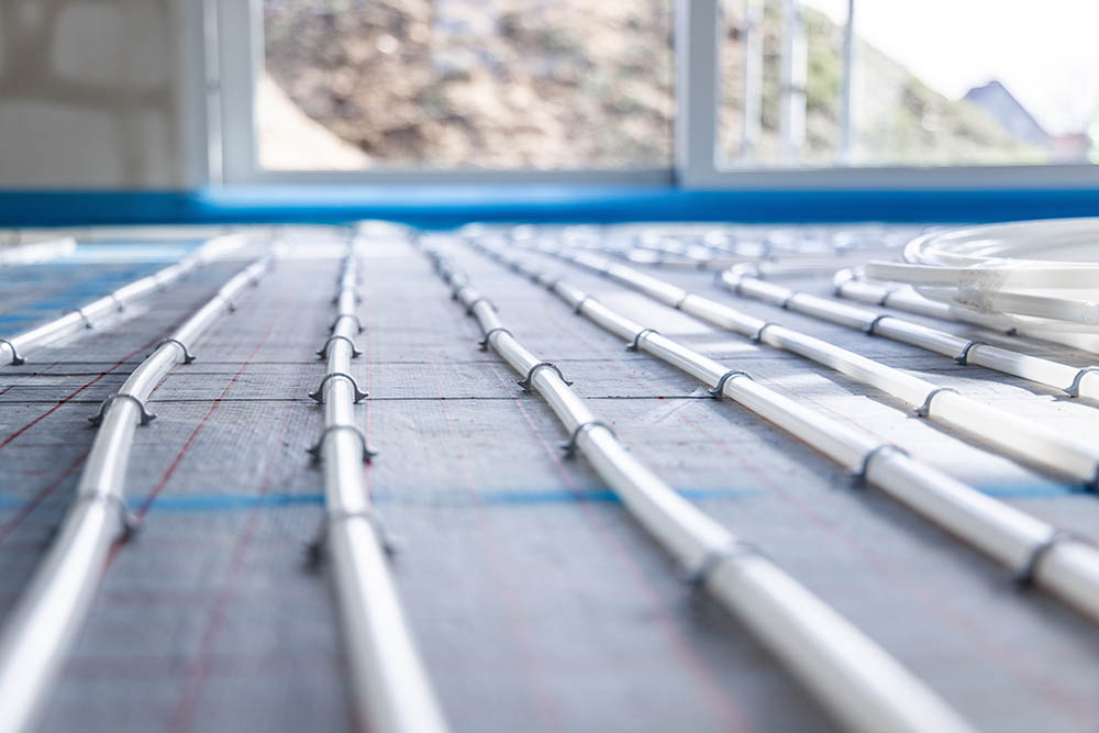 hydronic heating pipes